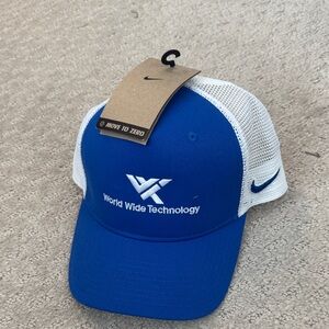 Nike Blue and White Trucker Hat